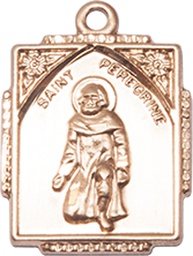 [0804PKT] 14kt Gold Saint Peregrine Medal