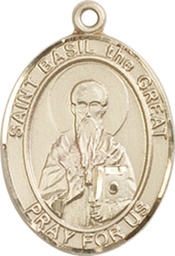 [8275KT] 14kt Gold Saint Basil the Great Medal