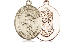 [8510KT] 14kt Gold Saint Christopher Track&amp;Field Medal
