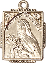 [0804TKT] 14kt Gold Saint Theresa Medal