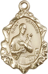 [0822GKT] 14kt Gold Saint Gerard Medal