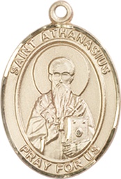 [8296KT] 14kt Gold Saint Athanasius Medal