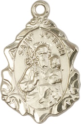 [0822KKT] 14kt Gold Saint Joseph Medal