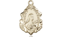 [0822TKT] 14kt Gold Saint Theresa Medal