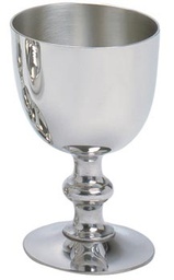 [K-364-PEWTER] Chalice.  Pewter.  4-7/8&quot;H., 3-1/4&quot; dia. cup, 8 oz. cap.