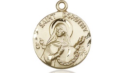 [0827KT] 14kt Gold Saint Dorothy Medal