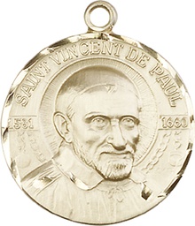 [0830KT] 14kt Gold Saint Vincent de Paul Medal