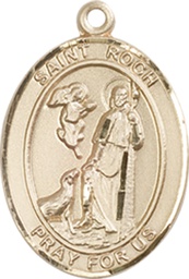 [8310KT] 14kt Gold Saint Roch Medal