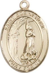 [8314KT] 14kt Gold Saint Zoe of Rome Medal