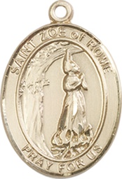 [8314KT] 14kt Gold Saint Zoe of Rome Medal