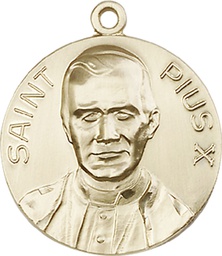 [0884KT] 14kt Gold Pope Pius X Medal