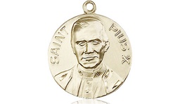 [0885KT] 14kt Gold Pope Pius X Medal