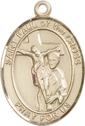 [8318KT] 14kt Gold Saint Paul of the Cross Medal