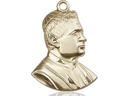 [0897KT] 14kt Gold Saint Pius X Medal