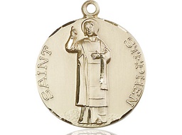 [0914KT] 14kt Gold Saint Stephen Medal