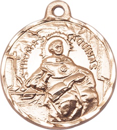 [0956KT] 14kt Gold Saint Thomas Aquinas Medal