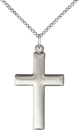 [6253SS/18SS] Sterling Silver Cross Pendant on a 18 inch Sterling Silver Light Curb chain