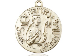 [0957KT] 14kt Gold Saint Thomas More Medal