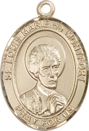 [8330KT] 14kt Gold Saint Louis Marie de Montfort Medal