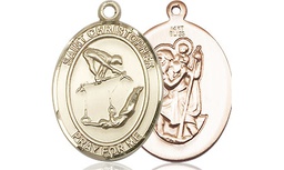 [8513KT] 14kt Gold Saint Christopher Gymnastics Medal