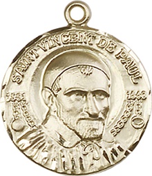 [1155KT] 14kt Gold Saint Vincent de Paul Medal