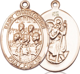 [8514KT] 14kt Gold Saint Christopher Choir Medal