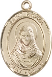 [8338KT] 14kt Gold Saint Rafka Medal