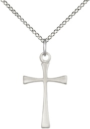 [6258SS/18SS] Sterling Silver Maltese Cross Pendant on a 18 inch Sterling Silver Light Curb chain