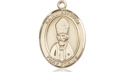 [8342KT] 14kt Gold Saint Anselm of Canterbury Medal
