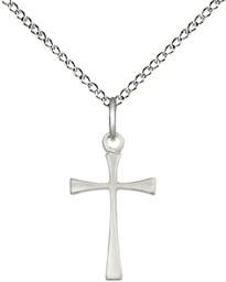 [6259SS/18SS] Sterling Silver Maltese Cross Pendant on a 18 inch Sterling Silver Light Curb chain