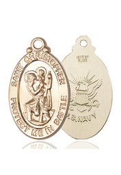 [1175KT6] 14kt Gold Saint Christopher Navy Medal