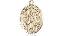 [8351KT] 14kt Gold Saint Januarius Medal