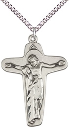 [6261SS/24SS] Sterling Silver Sorrowful Mother Crucifix Pendant on a 24 inch Sterling Silver Heavy Curb chain