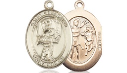[8600KT] 14kt Gold Saint Sebastian Baseball Medal