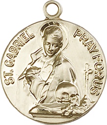 [1363KT] 14kt Gold Saint Gabriel of the Blessed Virgin Medal