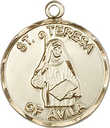 [1365KT] 14kt Gold Saint Theresa Medal