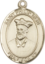 [8369KT] 14kt Gold Saint Philip Neri Medal