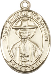 [8373KT] 14kt Gold Saint Andrew Kim Taegon Medal