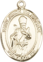 [8375KT] 14kt Gold Saint Simon Medal