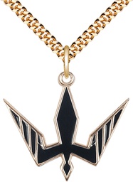 [6265BKGF/24G] 14kt Gold Filled Holy Spirit Pendant on a 24 inch Gold Plate Heavy Curb chain