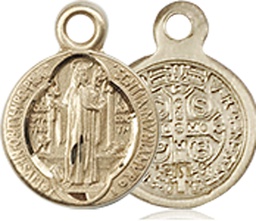 [2341KT] 14kt Gold Saint Benedict Medal