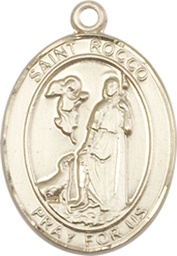 [8377KT] 14kt Gold Saint Rocco Medal