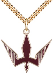 [6265RGF/24G] 14kt Gold Filled Holy Spirit Pendant on a 24 inch Gold Plate Heavy Curb chain