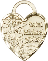 [3303KT] 14kt Gold Saint Michael the Archangel Medal