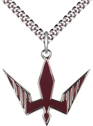 [6265RSS/24S] Sterling Silver Holy Spirit Pendant on a 24 inch Light Rhodium Heavy Curb chain