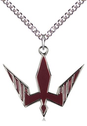 [6265RSS/24SS] Sterling Silver Holy Spirit Pendant on a 24 inch Sterling Silver Heavy Curb chain