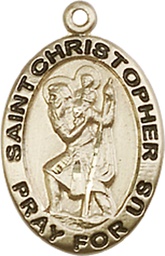 [3980KT] 14kt Gold Saint Christopher Medal