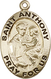 [3981KT] 14kt Gold Saint Anthony of Padua Medal