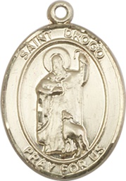 [8386KT] 14kt Gold Saint Drogo Medal