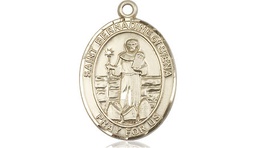 [8387KT] 14kt Gold Saint Bernadine of Sienna Medal